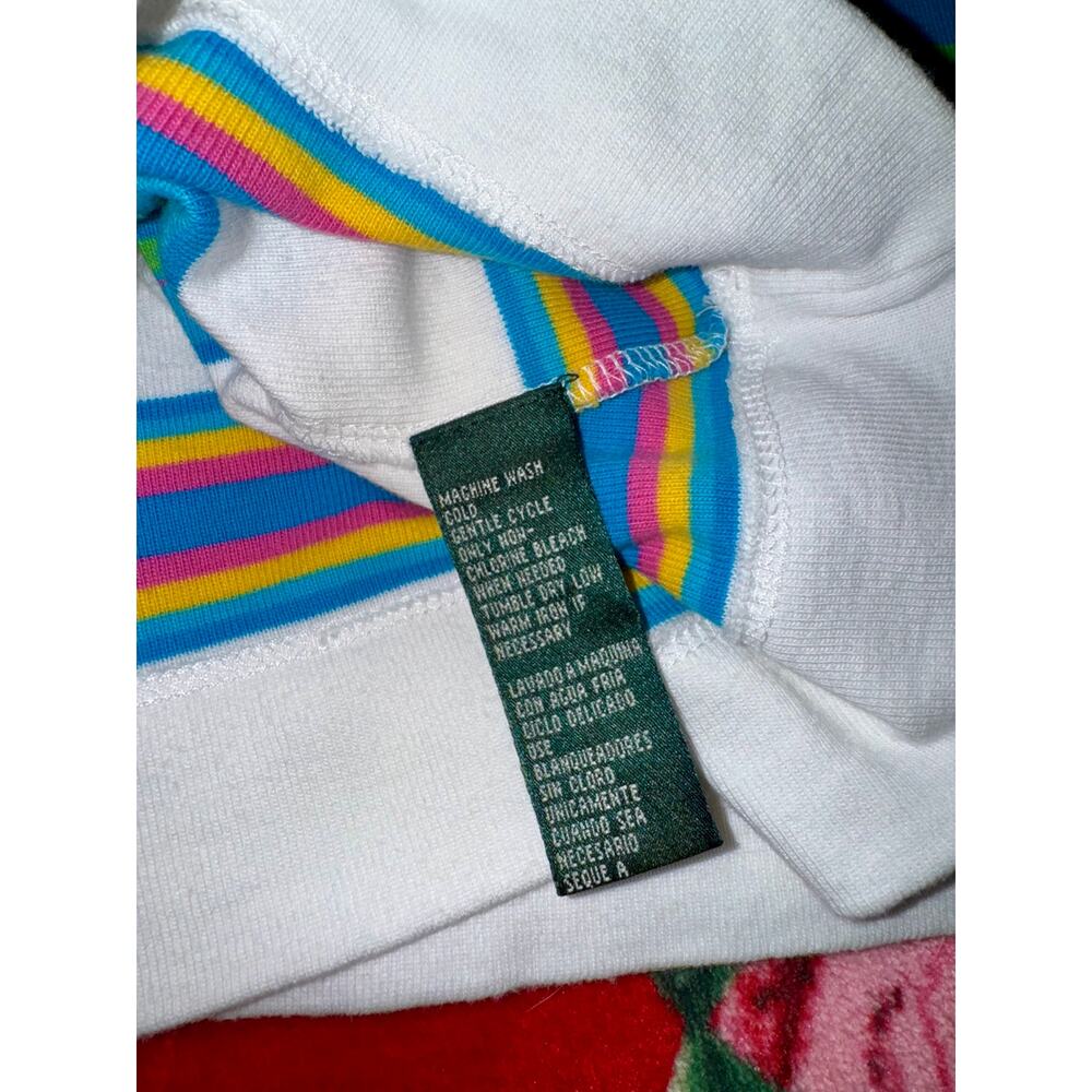 Lauren Ralph Lauren Striped Cotton Tank Top White Multicolor Women's Large Y2K - Picture 6 of 14